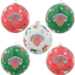  New York Knicks 5 Pack Decoupage Ball Ornament
