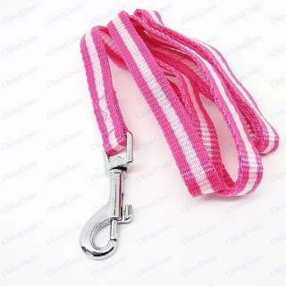   Dog Leash + Mesh Harness Girth Vest Comfort Adjustable Pink for pet