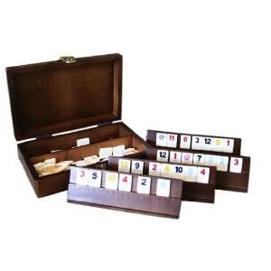  Tracy 9 Travel Rummy Game Set in Wooden Walnut Case