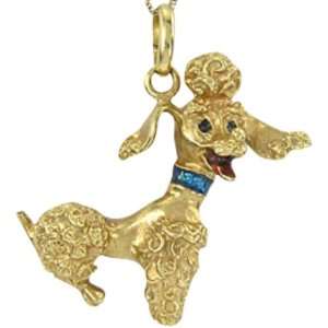  Poodle Dog Pendant in Gold DaCarli Diamond Jewels 