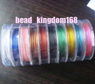 100Meter (10) mixed colors tiger tail beading wire 0.38  