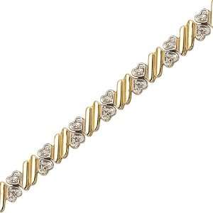    14K Yellow Gold 0.05 ct. Diamond Heart Bracelet Katarina Jewelry