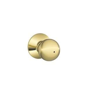  Schlage F40 605 Bright Brass Privacy Orbit Style Knob 