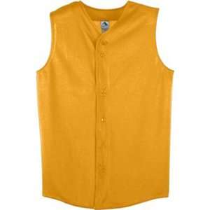Custom Augusta Mesh Sleeveless Button Front Jerseys GOLD A3XL  