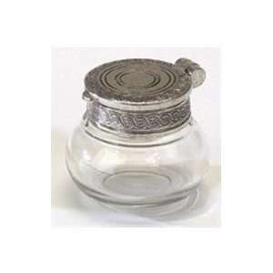  Glass Inkwell with hinged top