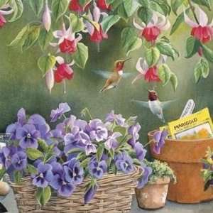   Paper Luncheon Napkins/Garden Delight Hummingbirds