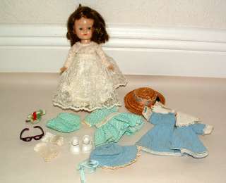 1950s VOGUE GINNY BRUNETTE WALKER DOLL AND OUTFITS  