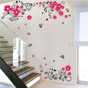 Large Butterfly Flower Mural Art Wall Stickers Vinyl Decal Home Room 