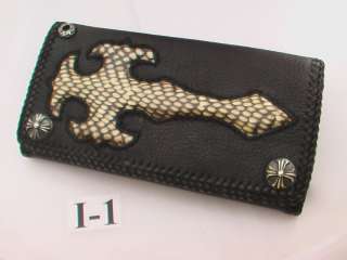Mens Trifold Snakeskin Leather Wallets  
