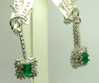 80tcw Radiant Art Deco Colombian Emerald & Diamond Chandelier 