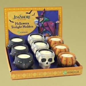  Jim Shore Halloween Skull Tealight Candle Holder 