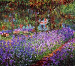 Garden in Giverny by Claude Monet 20x20 Art on Canvas  
