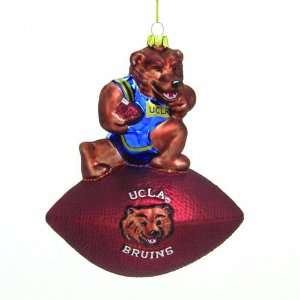  UCLA Bruins 6 Glass Mascot Football Ornament Sports 