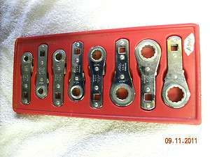 MAC TOOLS BOX END RATCHET WRENCH HEAD   8 PC IN TRAY  