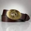 Leather Brass Pheasant Belt   Belts Men   RalphLauren