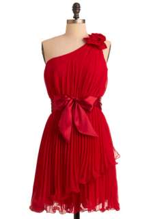 Arent You Precious Dress in Ruby   Red, Solid, Bows, Pleats, One 