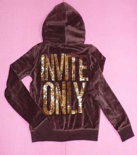   jacket with gold sequent bling words invite only on back size medium