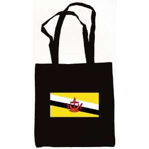  Brunei Flag Tote Bag Black 