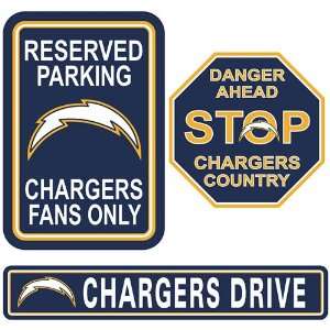 Fremont Die San Diego Chargers Parking Sign 3 Pack Kit  