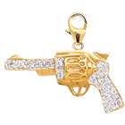  14k Gold 1/10ct TDW Diamond Pistol Charm