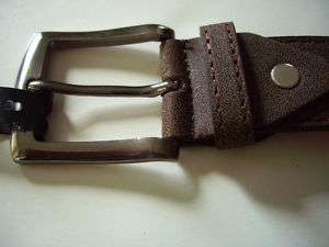 DB24 Mens Brown Leather 1.5 Wide Belts Size L 38 40  