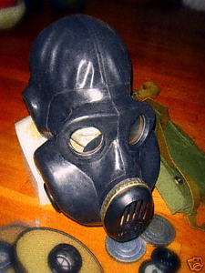 Russian USSR military black rubber gas mask EO 19, NEW  