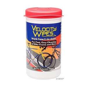  Velocity Wipes Frame and Rim Cleaner 30ct/tub Sports 