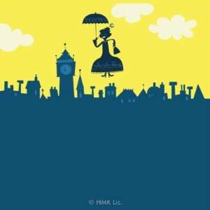  Mary Poppins in Sky Round Stickers Arts, Crafts & Sewing