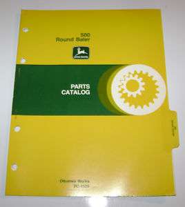 John Deere 500 Round Baler Parts Catalog manual book jd  