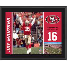   Memories San Francisco 49ers Joe Montana 10.5 x 13 Sublimated Plaque