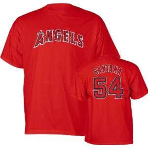  Santana Red Majestic Name and Number Los Angeles Angels of Anaheim T 