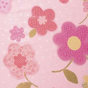 Cotton 100% Satin Bed Curtain Fabric Pastel Flower Pink  