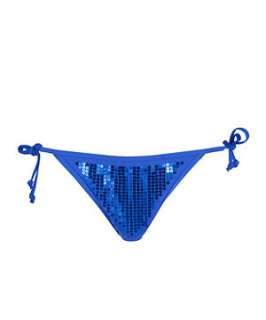   (Blue) Marie Meili Blue Sequin Bikini Bottoms  241263140  New Look