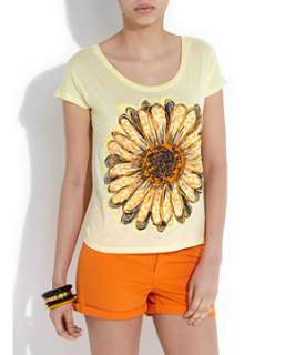 Lemon (Yellow) Yellow Daisy Wrap Open Back Top  255055686  New Look