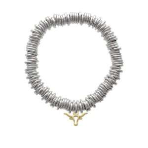Mini Longhorn Head Outline Gold Plated Charm Links Bracelet [Jewelry]