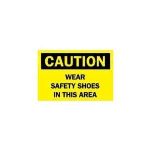 BRADY 25207 Sign,10X14,Caution Wear Safety Shoes  