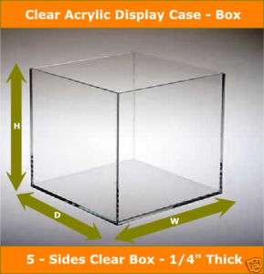 Clear Acrylic Plexiglass Display Box 14x14x 14 1/4  