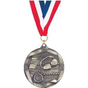 com Swimming Medals   2 1/4 inches Sculptured Die Cast Medal SWIMMING 