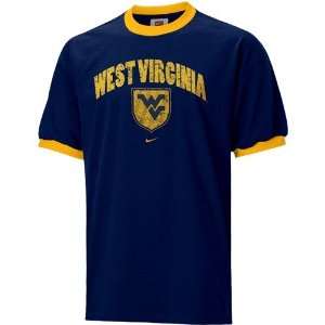   Mountaineers Navy Blue Rally Ringer T shirt