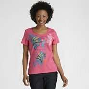 Laura Scott Petites Floral Rhinestone T Shirt 