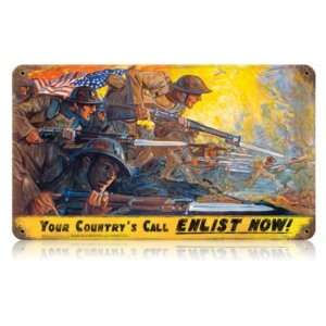 Country Calls Allied Military Vintage Metal Sign   Victory Vintage 