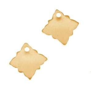  Solid Brass Blank Stamping Ornate Tilted Square Charms 