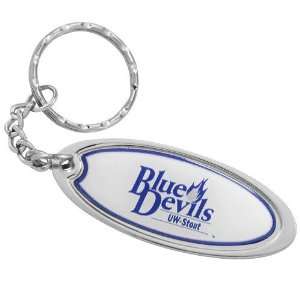   Wisconsin Stout Blue Devils Domed Oval Keychain