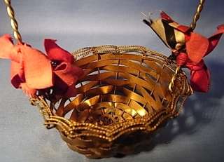 VO11 * BEAUTIFUL METAL CANDY CONTAINER BASKET ANTIQUE GERMANY 1914 