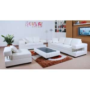    Sanremo Leather Living Room Set   Off White