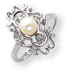 goldia 14k Gold White Gold 7mm Pearl A Diamond ring