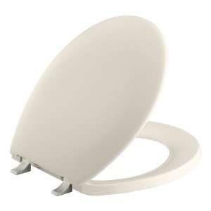    Front Toilet Seat with Vibrant Brushed Nickel Hinges, Innocent Blush