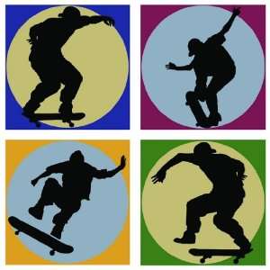  Skateboard Shadow Wall Decals Appliques