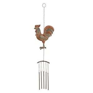  Impressive Metal Rooster With Metal Wind Chimes 37 Long 