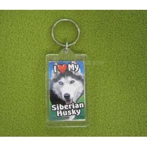  Plastic Keyring Siberian Husky